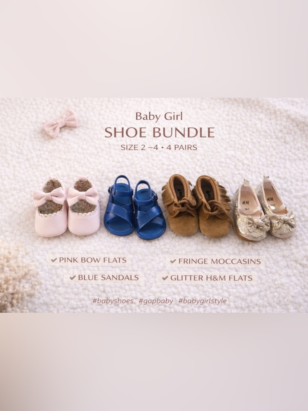 Baby Girl Shoe Bundle Size 2–4 (Gap, H&M & More) – 4 Pairs